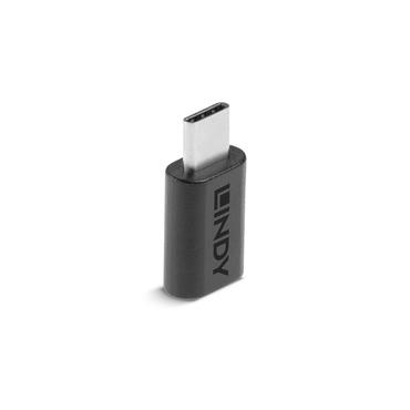 Lindy 41896 kabel k&oslash;nsskifter USB-C Micro-B Sort