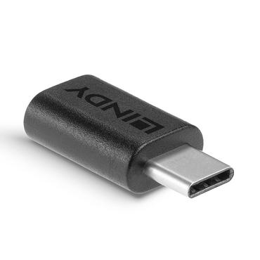 Lindy 41896 kabel k&oslash;nsskifter USB-C Micro-B Sort