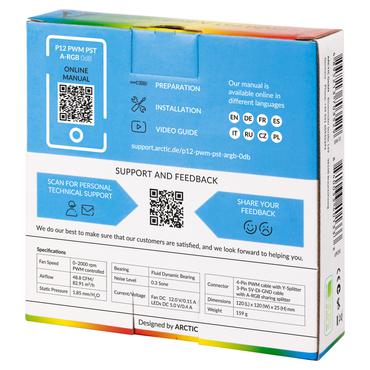 ARCTIC P12 PWM PST A-RGB 0dB - lådfläkt