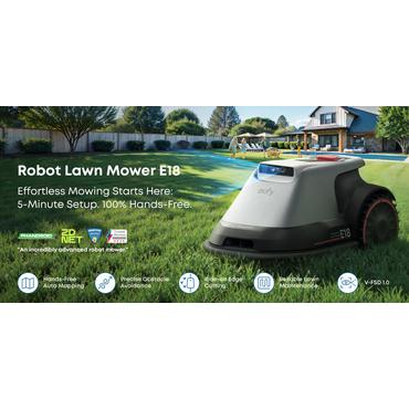 Eufy E18 Robot plæneklipper Batteri Sort, Grå