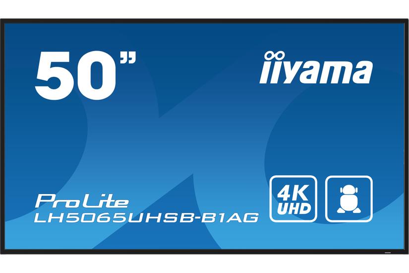 iiyama ProLite LH5065UHSB-B1AG 50" Klass (49.5" visbar) LED-bakgrundsbelyst LCD-skärm - 4K - för digital skyltning