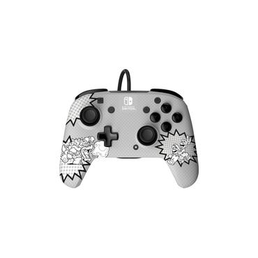 PDP REMATCH: Comic Attack Sort, Grå, Hvid USB Gamepad Analog/digital Nintendo Switch, Nintendo Switch OLED