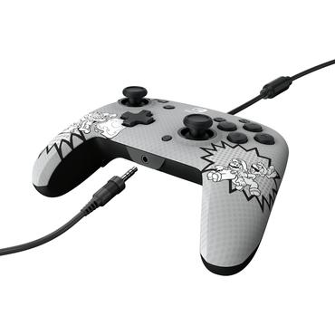 PDP REMATCH: Comic Attack Sort, Grå, Hvid USB Gamepad Analog/digital Nintendo Switch, Nintendo Switch OLED