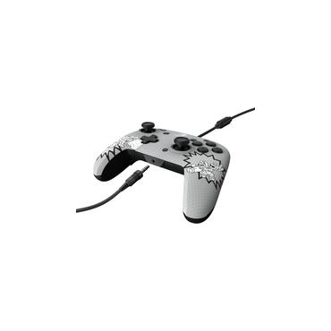 PDP REMATCH: Comic Attack Sort, Grå, Hvid USB Gamepad Analog/digital Nintendo Switch, Nintendo Switch OLED