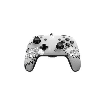 PDP REMATCH: Comic Attack Sort, Grå, Hvid USB Gamepad Analog/digital Nintendo Switch, Nintendo Switch OLED