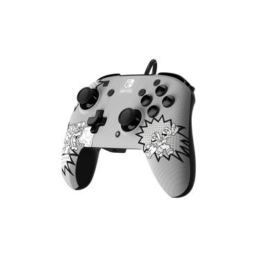 PDP REMATCH: Comic Attack Sort, Grå, Hvid USB Gamepad Analog/digital Nintendo Switch, Nintendo Switch OLED