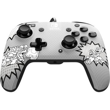 PDP REMATCH: Comic Attack Sort, Grå, Hvid USB Gamepad Analog/digital Nintendo Switch, Nintendo Switch OLED