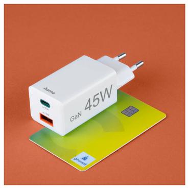 Hama str&ouml;madapter - USB typ A, 24 pin USB-C - 45 Watt