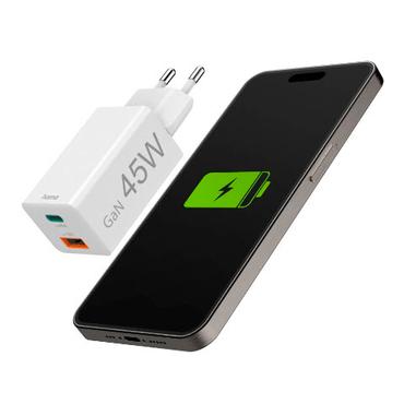 Hama str&ouml;madapter - USB typ A, 24 pin USB-C - 45 Watt