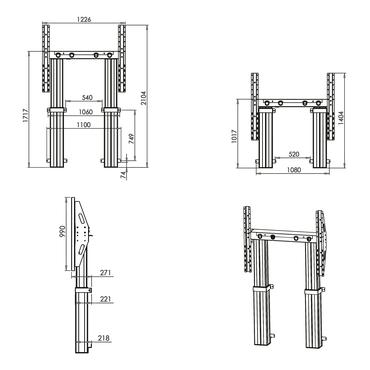Multibrackets M Pro Series st&auml;ll - motoriserad - f&ouml;r videov&auml;gg - 300 kg - svart