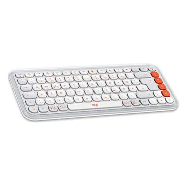 Logitech POP Icon Combo - sæt med mus og tastatur - QWERTZ - tysk - off white, orange Indgangsudstyr
