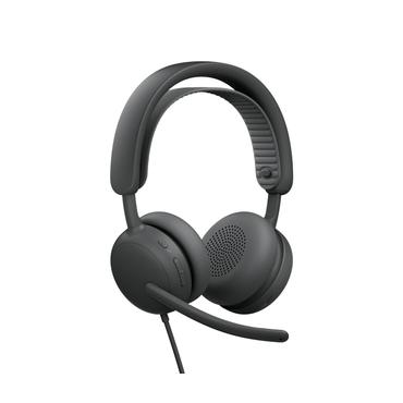 Logitech Zone Wired 2 Headset Ledningsført Opkald/musik USB Type-C / USB Type-A Grafit