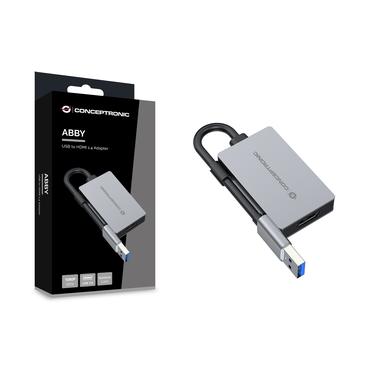 Conceptronic ABBY22G USB grafisk adapter 1920 x 1080 pixel Grå