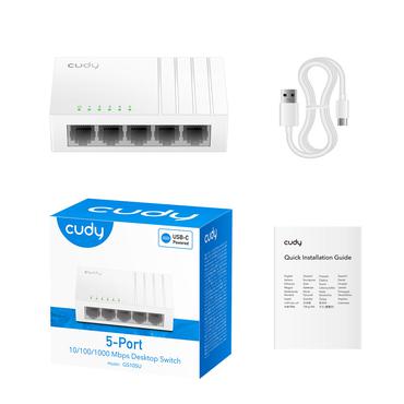 Cudy GS105U netværksswitch Ikke administreret Gigabit Ethernet (10/100/1000) Hvid