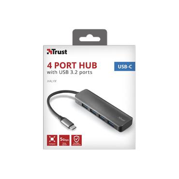 Trust Halyx Aluminium USB-C to 4-Port USB-A 3.2 Hub
