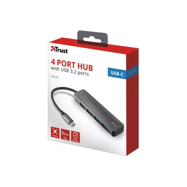 Trust Halyx Aluminium USB-C to 4-Port USB-A 3.2 Hub