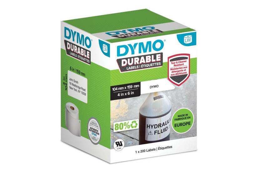 DYMO Durable Hvid Selvkl&aelig;bende printeretiket