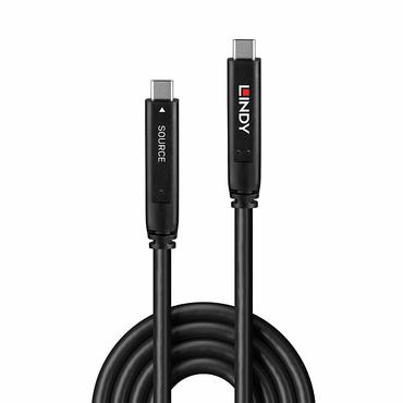 LINDY 15m USB 3.2 Gen 2 & DP 1.4 Typ C Hybridkabel