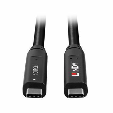 LINDY 15m USB 3.2 Gen 2 & DP 1.4 Typ C Hybridkabel