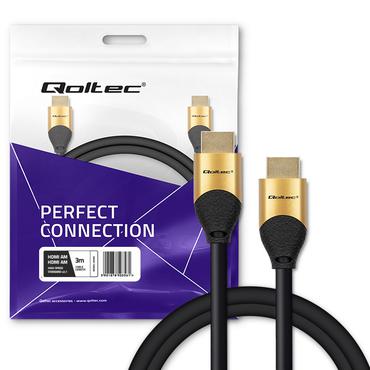 Qoltec GOLD - HDMI-kabel med Ethernet - 3 m
