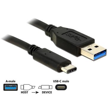 Delock - USB typ C-kabel - 24 pin USB-C till USB typ A - 1 m