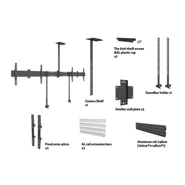 Multibrackets M Pro Series Side by Side with brackets konsol - fixerad - för 2 LCD-bildskärmar - svart