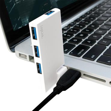 LogiLink USB 3.0 HUB 90/180 Grad drehbar, silber