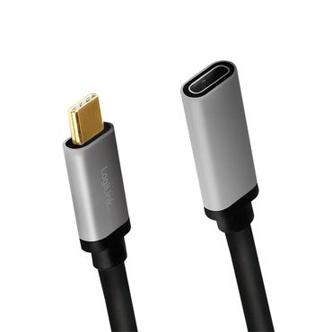 LogiLink CUA0105 USB-kabel USB 3.2 Gen 2 (3.1 Gen 2) 0,5 m USB C Sort, Gr&aring;