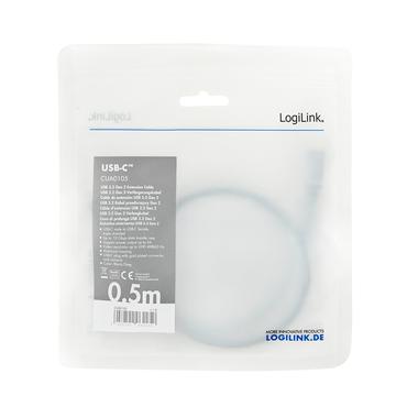 LogiLink CUA0105 USB-kabel USB 3.2 Gen 2 (3.1 Gen 2) 0,5 m USB C Sort, Gr&aring;