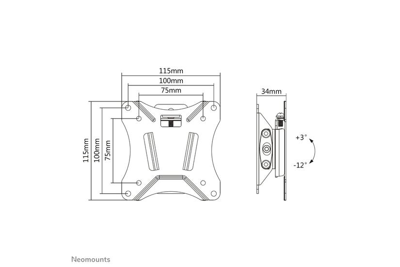 Neomounts NM-W60 konsol - lutning - f&ouml;r LCD-display - svart