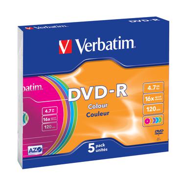 Verbatim Colours - DVD-R x 5 - 4.7 GB - lagringsmedie