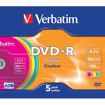 Verbatim Colours - DVD-R x 5 - 4.7 GB - lagringsmedie