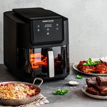 Rommelsbacher FRH 1700 frituregryde Enkelt 8 L Enkeltstående 1700 W Varmluftsteger Sort, Rustfrit stål