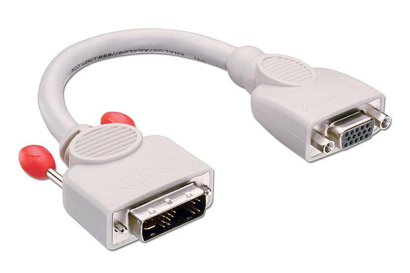 Lindy 41222 videokabel adapter 0,2 m DVI-A VGA (D-Sub) Gr&aring;