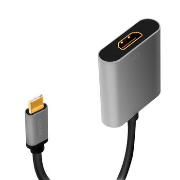 LogiLink CUA0103 kabel k&oslash;nsskifter USB 3.2 Gen1 Type-C HDMI-A Sort, Gr&aring;