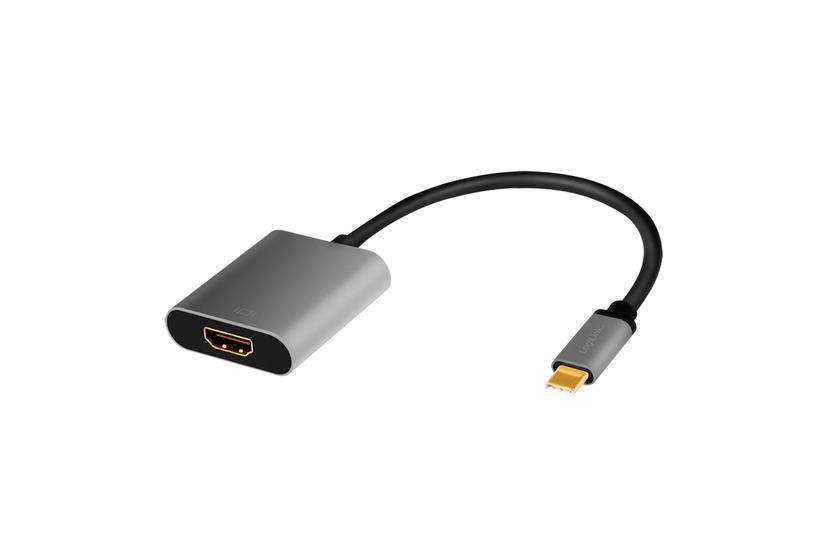 LogiLink CUA0103 kabel k&oslash;nsskifter USB 3.2 Gen1 Type-C HDMI-A Sort, Gr&aring;
