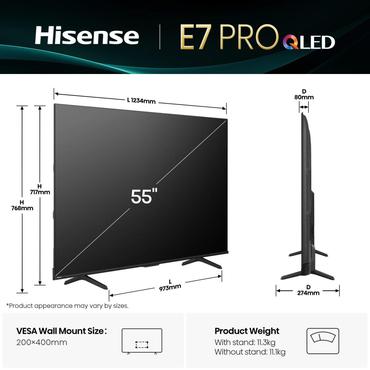 Hisense 55E77Q PRO 139cm 55" 4K QLED Smart TV Fernseher
