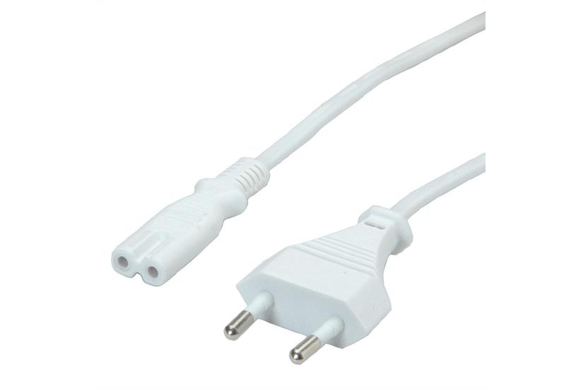 Strømkabel, EU, C7, Hvid, 3,0m