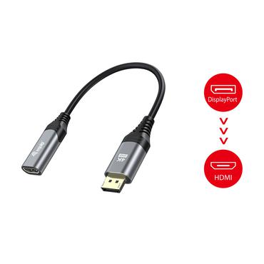 Equip 133445 videokabel adapter 0,15 m DisplayPort HDMI Sort, Gr&aring;