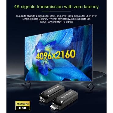 Techly IDATA EXT-600HC AV forlænger AV sender & modtager Sort