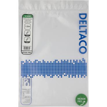 Deltaco OS2 Fiber cable, LC - LC, simplex, APC/APC, 1,5m