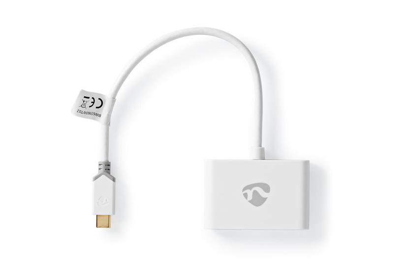 NEDIS USB Multi-Port-Adapter - USB 3.1 Gen1  USB-C™ Stecker 2x USB-A  1000 Mbps  0.20 m  Rund  Vergoldet