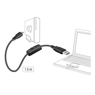 Delock - USB-kabel - Mikro-USB typ B (endast str&ouml;m) till USB (endast str&ouml;m) - 1.5 m