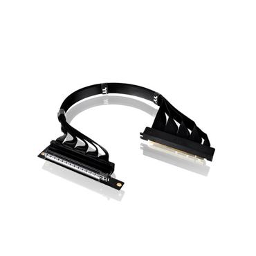 PCI-E 4.0 Dual 90° Riser-kabel (svart, 40 cm)