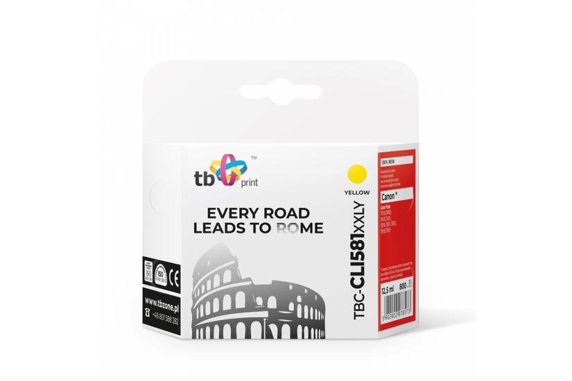 TB Print TBC-CLI581XXLY bl&aelig;kpatron 1 stk Kompatibel Gul