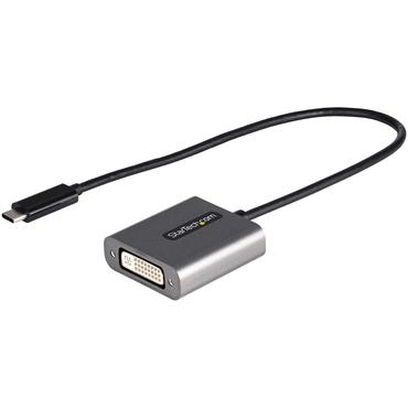 StarTech.com USB C to DVI Adapter, 1920x1200p, USB-C to DVI-D Adapter, USB Type C to DVI Monitor, Video Converter, Thunderbolt 3 Compatible, USB-C to DVI Dongle, 12" Long Attached Cable - USB C Display Adapter (CDP2DVIEC) - videoadapter - 24 pin USB-C til DVI-I - 38 cm