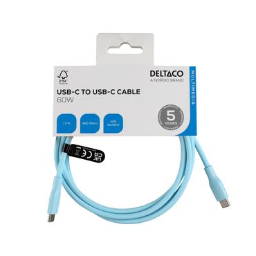 DELTACO - USB typ C-kabel - 24 pin USB-C till 24 pin USB-C - 1.5 m