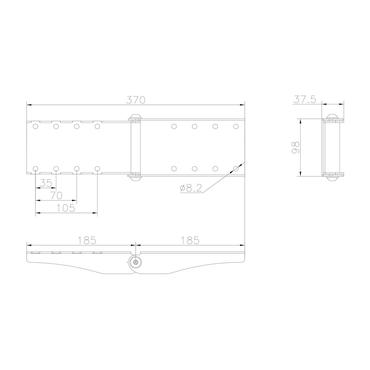Multibrackets PRO Series Curved Screen Rail Joiner monteringskomponent - för böjd platt panel - svart