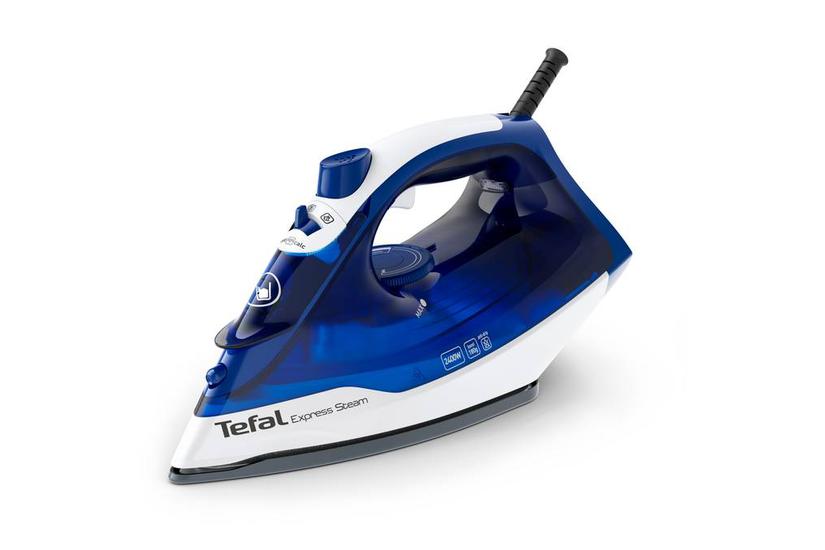 Tefal FV2838 T&oslash;r & dampstrygejern Durilium -stryges&aring;l 2400 W Bl&aring;, Hvid