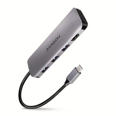 Axagon HMC-HCR3A 3x USB-A+ HDMI+ SD/microSD USB-C 3.2 Gen 1 hub 20cm Ledningsf&oslash;rt USB 3.2 Gen 1 (3.1 Gen 1) Type-C Gr&aring;